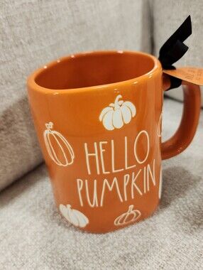 Rae Dunn Hello Pumpkin Orange Ceramic Mug